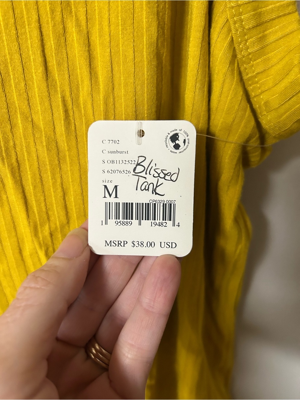 Free People Blissed Tank in Mustard Yellow - Picture 2 of 6